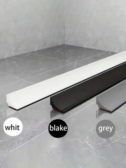 1pc Bathroom Sealing Strip - Waterproof Silicone Shower Tray Windproof Strip And Bathtub Sink Edge Sealing Strip, Suitable For Damp Room Thresholds And Floors, Self-Adhesive, Easy Maintenance