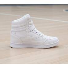 80s Retro High Top Sneakers Women, Hidden Wedge Heel 2 Inch Lift, Ankle Support Casual Boots For Daily Outfit & Walking - White - View 1
