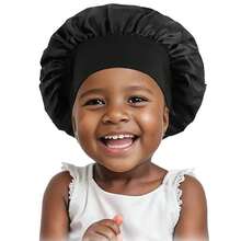 Customized Text Children's Satin Sleep Cap, Solid Color Wide Brim Elastic Mock Silk Round Hat, Hair Care Cap, Baby Cute Candy Color Versatile Children Headscarf Hat. - Multicolor - View 16