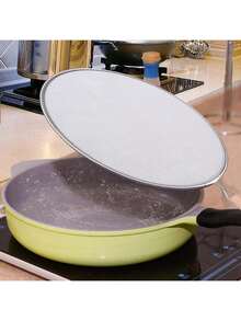 Multifunctional Kitchen Oil Splatter Preventer Cover With Fine Metal Mesh Filter And Wooden Handle | Universal Oil Fume Preventer For Frying Pans And Woks | High-Temperature Heat-Resistant Stainless Steel Mesh Cover | Anti-Splatter And Anti-Scalding Cooking Tool | Filters Steam And Oil Stains | Suitable For Frying, Stir-Frying And Other Cooking Methods | Household And Commercial Kitchen Supplies | Easy-Clean Hook Design Saves Space | Compatible With Various Cookware Sizes | Essential Kitchen Protective Tool - Multicolor - View 3