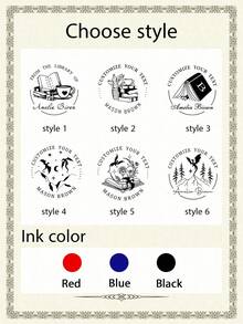 Customized Ink Stamp, Personalized Stamp, Personalized Book Stamp, Personalized Name Stamp, Teacher Customized Stamp, Customizable Text Cylindrical Stamp, From Stamp Library, Gift For Book Lovers, Teacher's Day Gift, Multi-Purpose, Valentine's Day, Men, Women, Library, Books, Stationery - Style a - View 3
