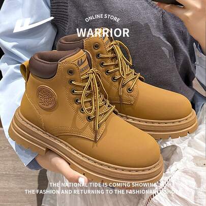 WARRIOR 1双户外系带靴，时尚舒适防滑高帮旅行徒步工作靴，情侣鞋