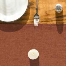 Artoid Mode Camino de mesa color marrón claro, decoración de cocina y comedor para temporada de otoño, lavable, para decoración de fiesta en el hogar, 13x72 pulgadas(13" x 120", Table Runner anaranjado, (Rusty Orange)) - Multicolor - Ver 3