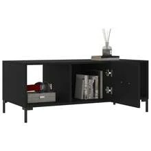 Mesa de centro vidaXL preta, 102x50x40 cm, em madeira. - Preto - Ver 4