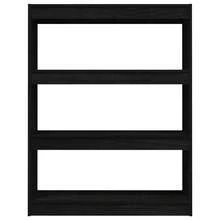 vidaXL Bücherregal/Raumteiler Schwarz 100x30x103 cm Kiefer Massivholz - Schwarz - Übersicht 5