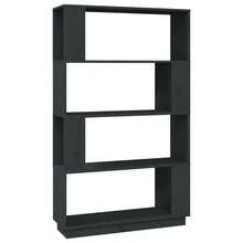 Libreria/divisorio vidaXL grigio 80x25x132 cm in legno massello di pino - Grigio - Visualizzare 4