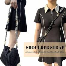 Paracord Rope Purse Straps Crossbody Handbags, Adjustable Braided Bag Shoulder Strap - 黑白 - 查看 3