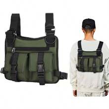 Chaleco Portaobjetos Hombre, Ligera Ajustable - Mochilas Para Transporte Diario Viajes Camping Entrenamiento Hidratacin Ciclismo Trabajo Equitacin Fitness Deporte - verde - Ver 9