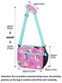 1PC Color Cartoon Printed High-Value And Large Capacity Insulated Lunch Bag, Portable Hand-Held One Shoulder Cross Body Insulated Bag With Shoulder Strap, Fresh-Keeping Ice Bag, Lunch Box And Bento Bag, Suitable For Work And Outdoor Activities - Multicolor - View 2
