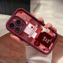 Estuche para teléfono con corazón rojo de Jesús Love Compatible con estuches para teléfonos   17  16 Pro Max  15 Pro Max  13 y  12 Hecho de material TPU a prueba de caídas, resistente al desgaste y cómodo de sostener Un gran regalo para familiares, amigos, seres queridos, novios/novias y para Navidad y Año Nuevo - Vino tinto - Ver 5