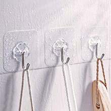 Ganchos Adhesivos Transparentes, 24PCS Ganchos de Baño Adhesivos Ganchos Impermeables y Reutilizables Sin Costura, Gancho de Pared de Cocina con Ganchos Inoxidables - / - Ver 5
