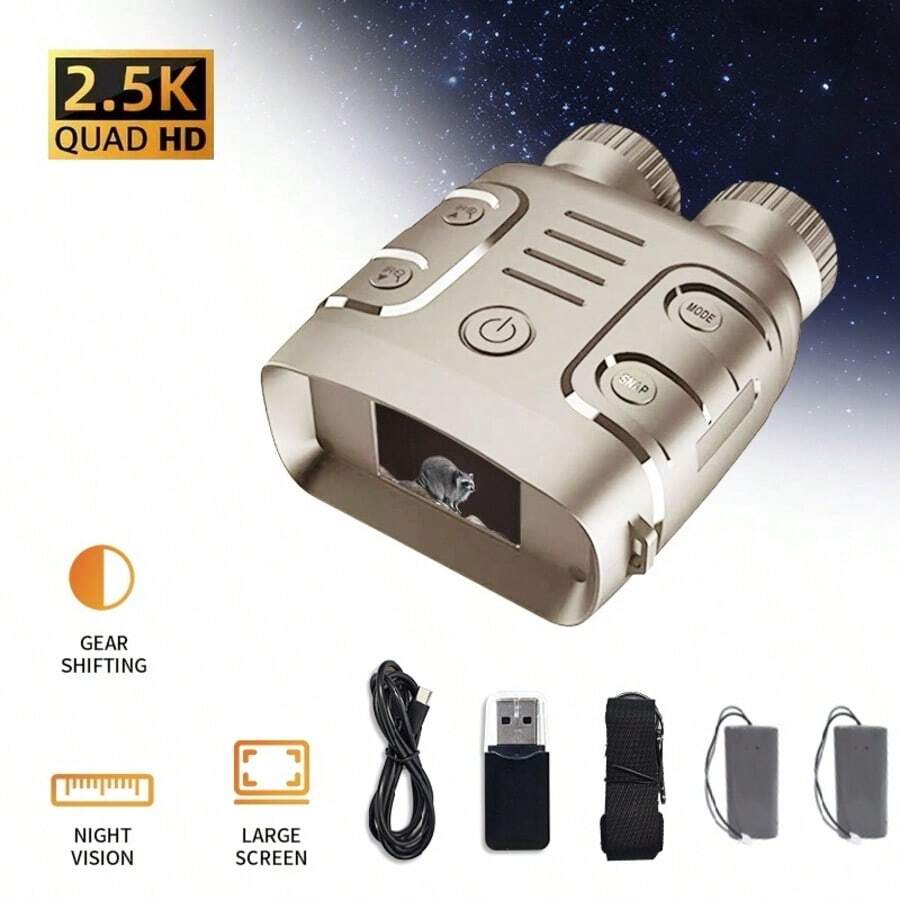 2.5K Binocular Night-Visions Device 10X Binocular Day Night Use Photo Video Taking Digital Zoom For Hunting Boating, Battery Powered (Included 2000mAh);Thansgiving Christmas Gift - R18 Yellow - View 1