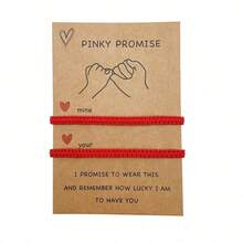 1 Set Handmade Woven Red Couple Bracelets, Adjustable For Men And Women, Suitable As Birthday, Holiday, New Year, Valentine's Day Gifts