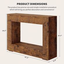 Hodeffior 120cm Console Table For Entryway, Wooden Entry Table Foyer Hallway Tables, Rustic Farmhouse Decor For Living Room, Industrial Console Sofa Tables, 120x84x30cm - Brown - View 2