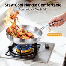 Senmeo Stainless Steel Frying Pan,Chef's Pans,Skillets,Induction Cookware,Pots And Pans Set,Dishwasher And Oven. (12\10.25\8.5inch) - 銀色 - 查看 10