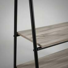 Ecommerc3 MOBLEKIT | Free-Standing And Expandable Clothes Racks In Metal And Wood, Clothing With Adjustable Options, With Wheels Or Shelves, Organizers For Bedroom, Entryway And Home - Coat Rack With Shelves, Black, 80x40x160cm - View 6