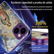 1 pieza Funda protectora de teléfono con Diseño De Virgen De Guadalupe Protege Celular Único Diseño Mexicano con cristal de imitación chapado en lujo, a prueba de golpes,Protección completa contra caídas, resistencia a impactos y prevención de rayaduras, compatible con  17/17 Air/17 Pro/17 Pro Max, 16, 16 Pro, 16 Plus, 16 Pro Max, 15, 14, 14 Pro Max, 13, 12, 11,Galaxy A55/A54/S23 Ultra/S22 Ultra/S23,Cristal Realista de Alta Definición,diseño creativo y de moda para hombres y mujeres" - Azul - Ver 10