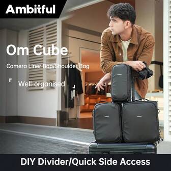  AMBITFUL Om Cube 5/8/12L Camera Insert Bag, DSLR Lens Messenger Crossbody Organizer Pouch, Padded Handbag Suitable For Canon,