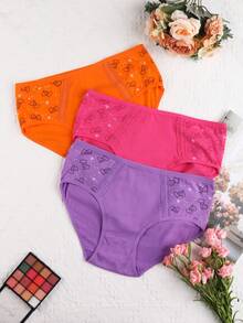 12-Pack Large-Size Women's Mid-Thigh Plus-Size Underwear, Featuring Heart-Shaped Bows And A Low-Saturation Multi-Color Design. These Are Simple, Elegant, Elastic, Soft And Comfortable Women's Underwear, Suitable For Various Occasions. - Nhiều màu - Xem 5