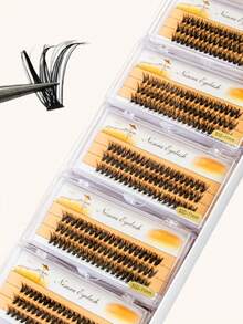 SACKVIS 10 Boxes 50D Of 600 Clusters Of 0.07 Thick Fake Eyelashes, Length 9-14mm, Long, Soft, Voluminous, Fine Black Stem Eyelashes Suitable For All Eye Shapes, Perfect For Dates, Daily Makeup - C - View 2
