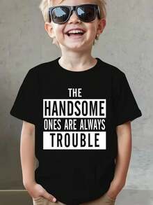 Camiseta de manga corta estampada para niños - suave, transpirable, camiseta de manga corta con cuello redondo, diseño de lata de soda vibrante, lavable a máquina, niños y niñas verano casual tops, tallas 110-150, camiseta de estampado de letras, moda divertida para niños, ropa cómoda para niños, camiseta de manga media para adolescentes - Negro - Ver 7