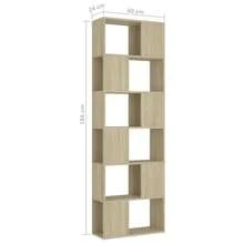 Étagère de séparation vidaXL Chêne Sonoma 60x24x186 cm Matériau à base de bois - Tabac - Voir 7