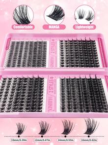 640/424 Pcs 30D+40D+50D DIY Mink Lashes - Premium D Curl Natural Thick Individual Eyelashes For Lash Extension - Reusable, Lightweight And Easy To Apply - Multicolor - View 7