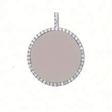 [ Customization ] Personalized Memory Super Large Circle XL Photo Pendant Inlaid With  Solid Photo Frame Pendant Necklace - 彩色 - 查看 7