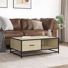 Tavolino vidaXL in rovere Sonoma 90x57x35 cm Materiale: Legno e metallo - Castano - Visualizzare 2