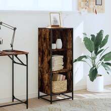 Libreria vidaXL in rovere affumicato, 40x35x107,5 cm, realizzata in legno. - Castano - Visualizzare 2