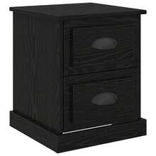 Table de chevet vidaXL aspect chêne noir 39 x 39 x 47,5 cm Matériau à base de bois - Noir - Voir 3