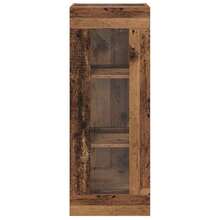 Armoire murale vidaXL en bois recyclé, 34,5 x 34 x 90 cm, bois d'ingénierie et verre - Tabac - Voir 6