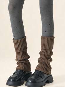 1 Pair Of Women's Socks Piled Up, Warm And Slimming Calf Socks In Autumn And Winter, Anti Slip Pile Up Mid Tube Socks - Chunky Knit Socks - View 15