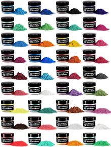 36/24/15/10/6 Colors Mica Powder Pearlescent Pigment - Epoxy Resin Art Set - For Resin Crafts, Soap Making, Nail Polish, Candle Jars - 20ml Jar - Multicolor - View 1