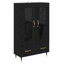 Table haute vidaXL aspect chêne noir 69,5 x 31 x 115 cm Matériau à base de bois - Noir - Voir 3