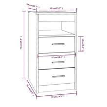 Buffet vidaXL avec tiroirs, gris Sonoma, 40 x 50 x 76 cm, bois d'ingénierie - Gris - Voir 8