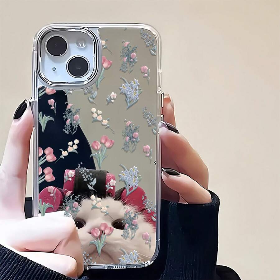 Bonita funda con diseño floral primaveral. Compatible con iPhone 16, 15, 14 Pro Max, 13, 12, 11, XR y XS Plus. Fabricada en silicona TPU, ofrece protección contra golpes y caídas, además de una excelente sensación al tacto. Es el regalo perfecto para familiares, amigos y seres queridos. - Plateado - Ver 1