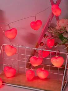1pc LED Red Heart String Lights, Suitable For Valentine's Day, Birthday, Confession, Proposal, And Creating A Romantic Atmosphere In A Girl's Room