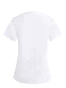 Blusa informal de manga corta con bolsillo y contraste de color para mujer, blanca, primavera - Blanco - Ver 2