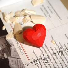 Red Heart Shaped Keychain Pendant, Wooden Heart Decor, Decorative Hanging Accessory, Valentine's Day Small Gift, Heart Keyring Gift Box, Wooden Carving Heart Gift Keychain, Car Hanging Heart Pendant Necklace Accessory, Best Gift For Partner, Mom, Family And Friends - Multicolor - View 6