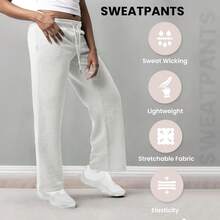 3 Pack Women's Wide Leg Sweatpants Workout And Yoga (Plus Sizes Available) ZQZF - 黑色/中灰/粉紅色 - 查看 2