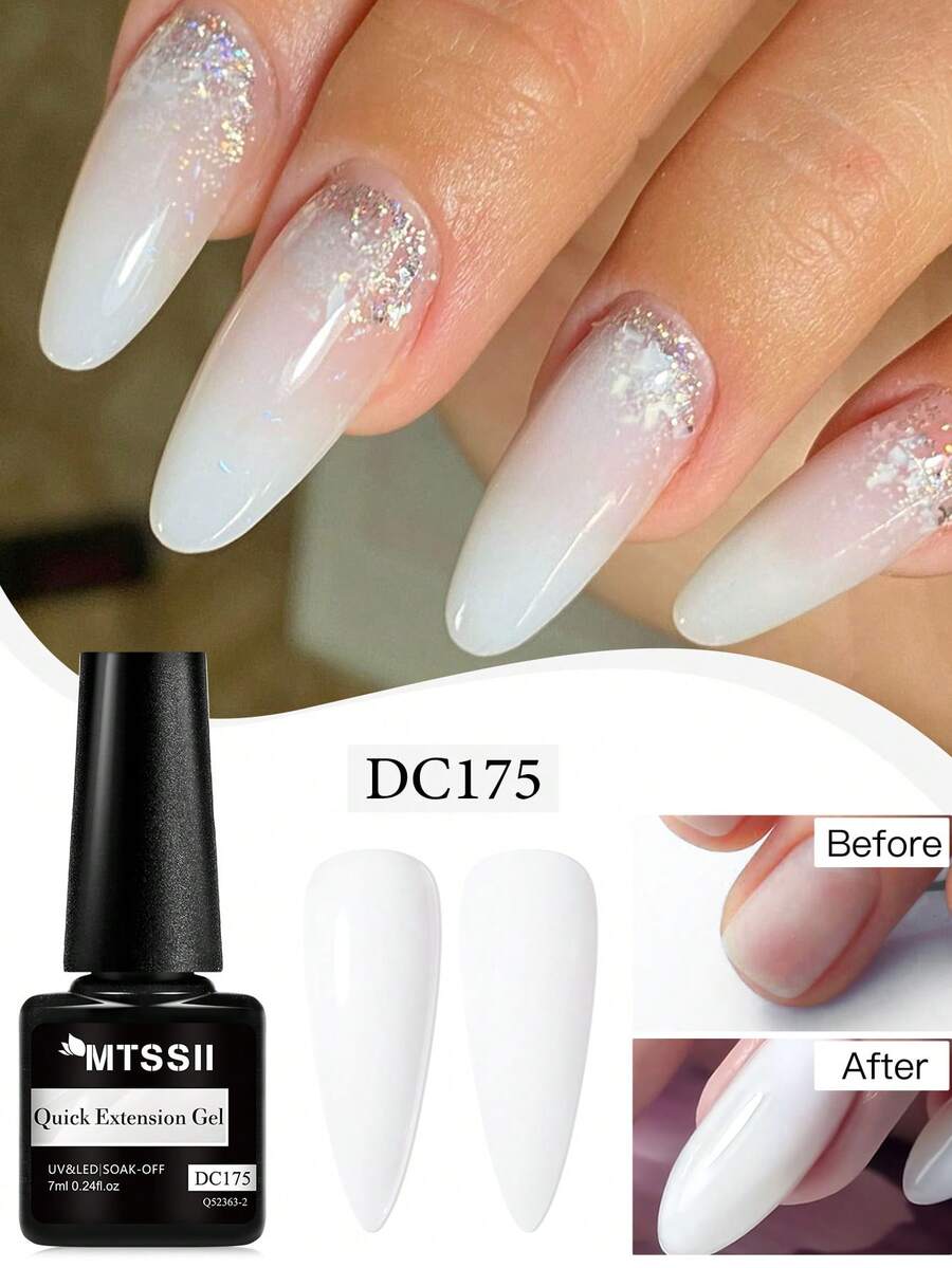 Mtssii 7ml Milky White Quick Extension Gel Nail Polish Nude Pink Clear Construct Hard Builder Gel For Nails Semi Permanent Acrylic Extension Nail Art Varnish Nail Strengthening Gel - 白色 - 查看 1