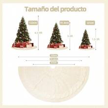 zxr Falda para árbol de Navidad 122cm Falda Blanco para árbol de Navidad Falda para Arbol Navidad de Punto Pie de Arbol para Decoración de Fiesta Falda Redonda de Navidad Para decoraciones navideñas125 - blanco - Ver 2