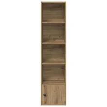 Bibliothèque vidaXL en chêne artisanal 31 x 24 x 127 cm, bois composite - Tabac - Voir 4