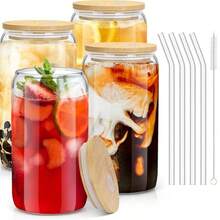 4pcs Personalized Juice Cups With Lids & Straws, Customizable For Halloween Party, Iced Coffee, Suitable For Travel, Storing Beverages, Juices, Smoothies, Also Great As Gifts For Weddings, Thanksgiving, Christmas, Halloween, All Seasons - Multicolor - View 8