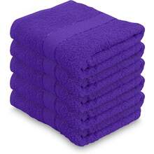 GILA Toalla para Manos de Algodón Essentials I Paquete de 5 Toallas para Baño Color Gris (70 x 40 cm) - Morado - Ver 9