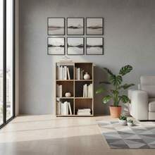 Ecommerc3 MOBLEKIT | Modular Wooden Shelves With Different Compartments And Door Options, Bookcases And Storage Furniture For Bedroom, Kitchen Or Entryway - Oak - 6 Kompartemen | 61,2*29,7*91,2cm - View 6