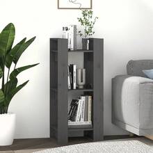 Libreria/divisorio vidaXL grigio, 41x35x91 cm, in legno massello di pino. - Grigio - Visualizzare 7