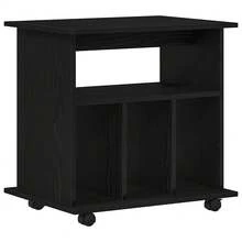 Armoire roulante vidaXL, aspect chêne noir, 60 x 45 x 55 cm, matériau à base de bois - Noir - Voir 5