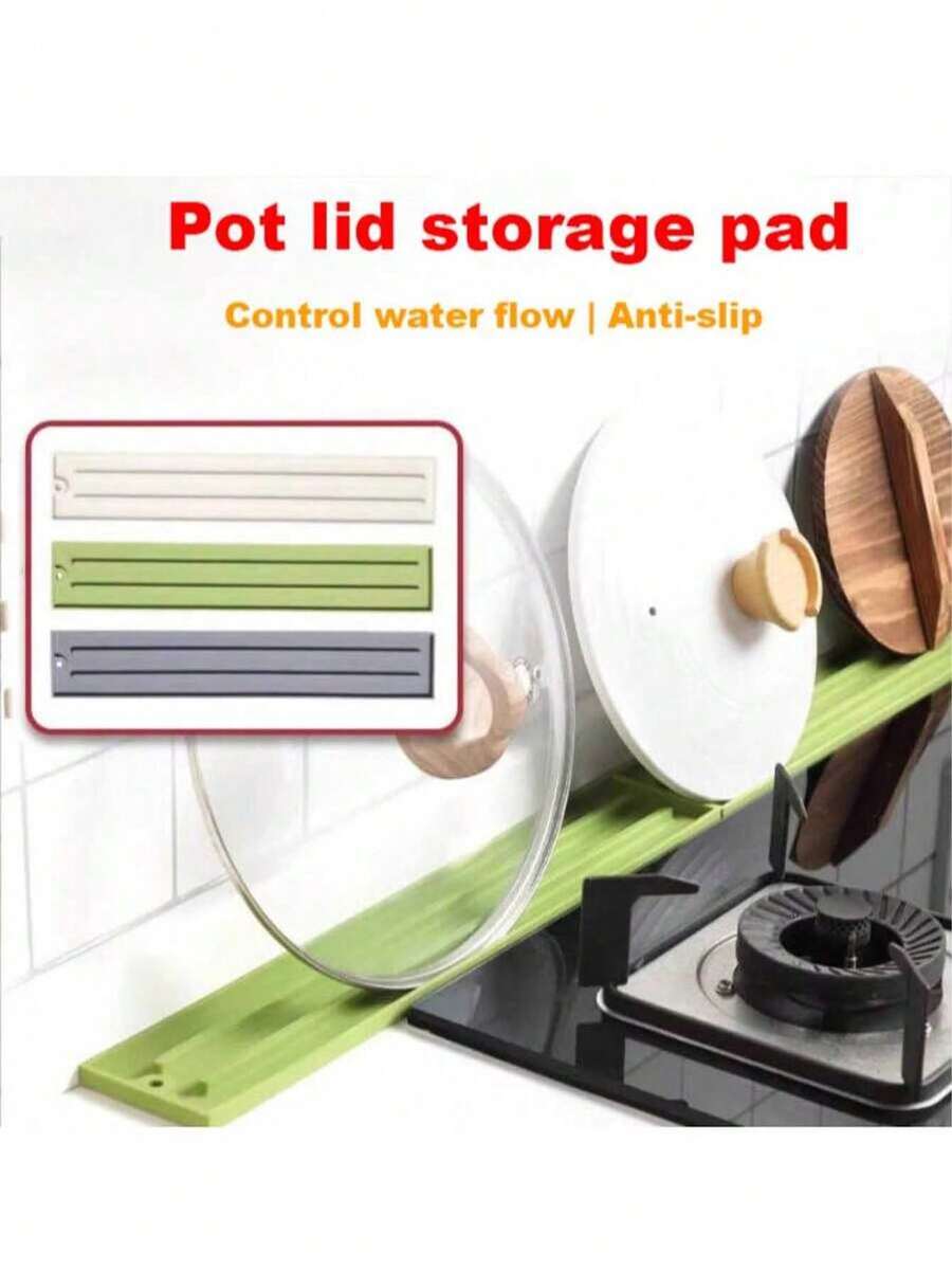 1pc/3pcs Of Kitchen Silicone Pot Cover Pads, Narrow-Edge Non-Slip Pads, Heat-Resistant Insulation Pads, Stove Storage Pads. Suitable For Pot Covers And Kitchenware. Easy To Clean. Household Items.